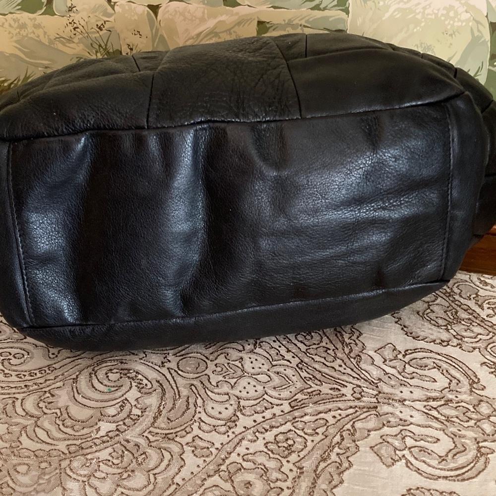 FURLA EUC Black Italian Pebbled Leather Hobo Bag with Braided Handle. - Picture 6 of 14
